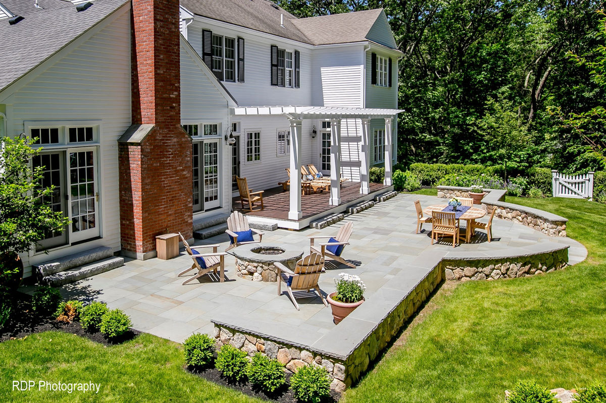 Lincoln Residence - Stone patio and planting
